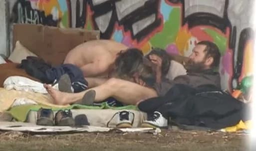 Peeps how homeless people have fun under the bridge