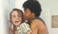The guy fucks the girl until her parents arrived