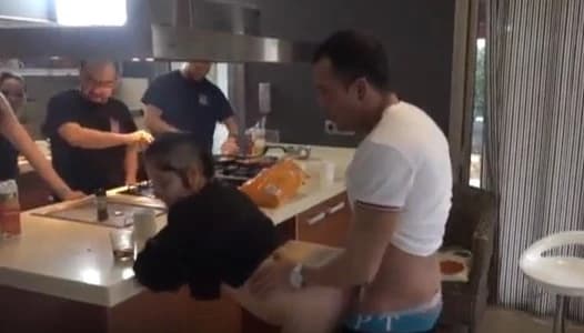 Fucks his girlfriend with friends