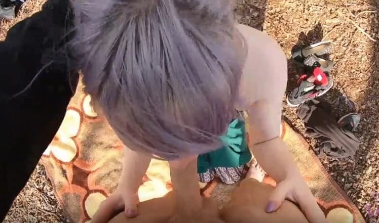 The beauty cosplayer was fucked in the forest