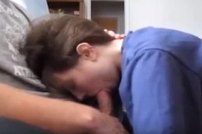 Daughter learns to suck a member of the stepfather while mom is at work