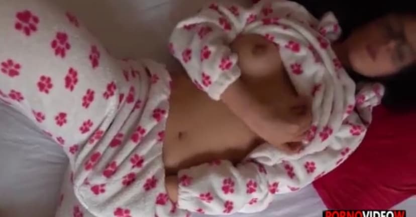 Man Caresses Himself in Pajamas