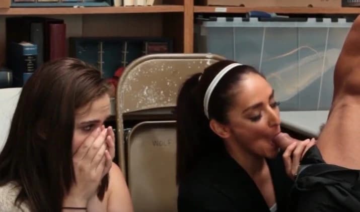 The stepmother helps the stepdaughter pay the debt in the store